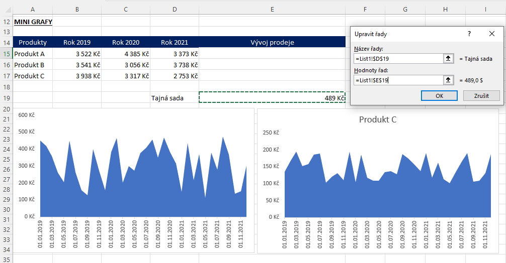 Minigrafy v Excelu