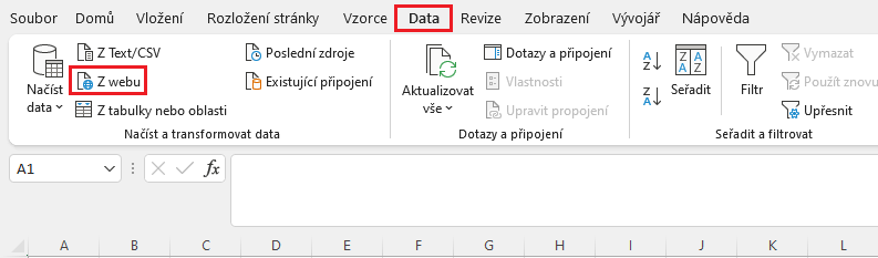 Jak importovat data z webu a PDF do Excelu