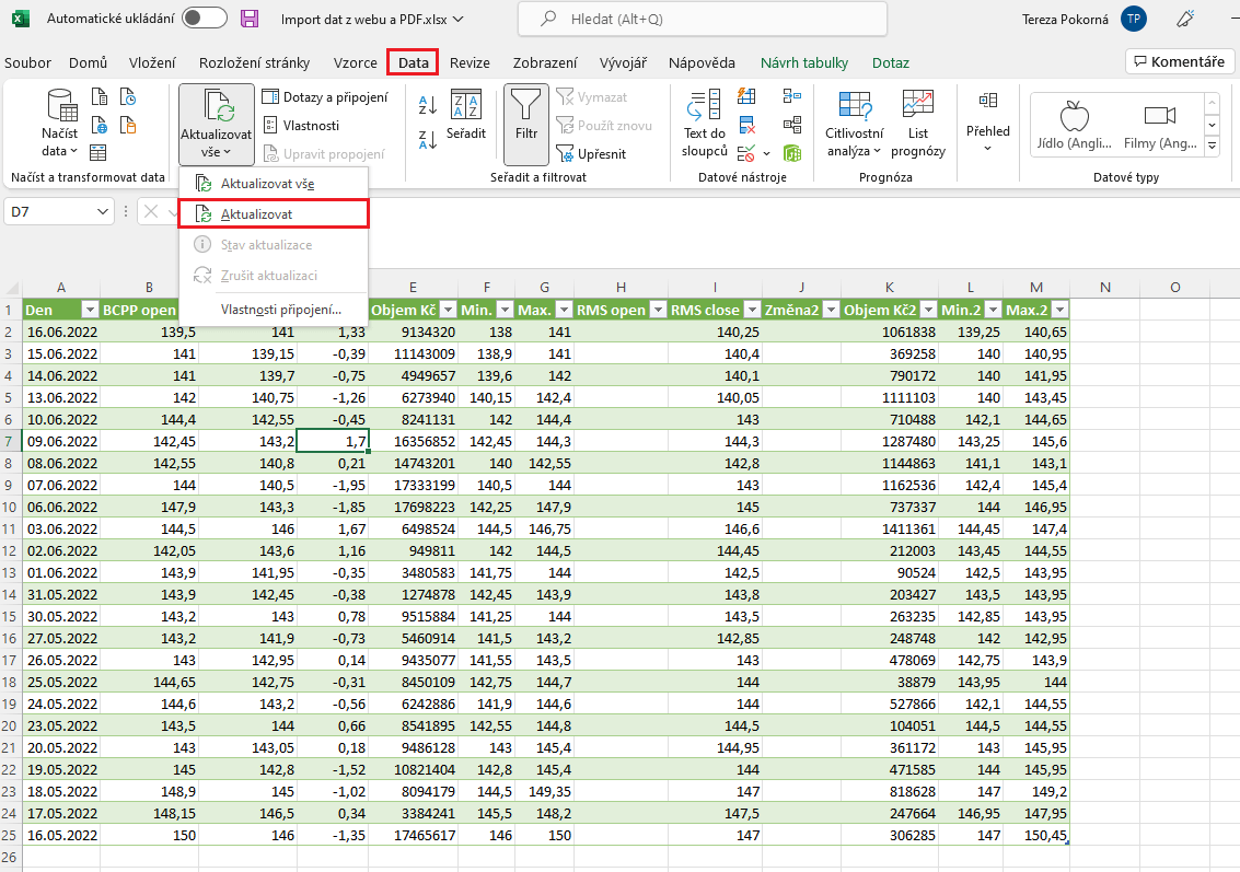 Jak zkopírovat tabulku z webu do Excelu?