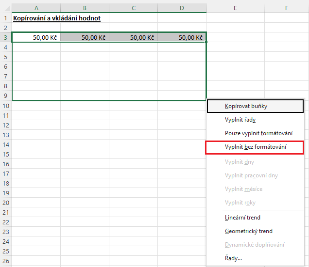 Kopírovat a vložit bez porušení formátu