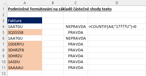 Wildcards s podmíněným formátováním 1