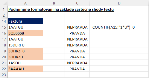 Wildcards s podmíněným formátováním 2