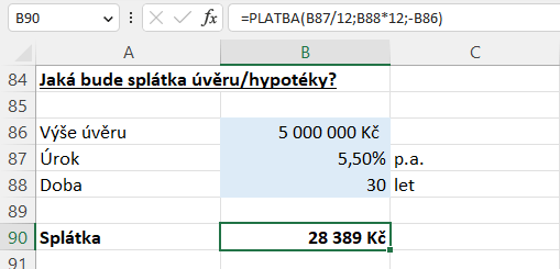 Finanční Funkce V Excelu Výpočty Splátek úvěrů Sazeb úspor I úroků Akademie Excelu 8090