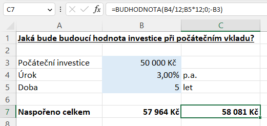 Finanční funkce v Excelu 2