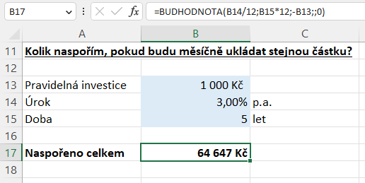 Finanční funkce v Excelu 3