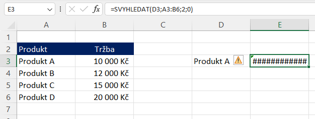 Proč excelové vzorce nepočítají 12