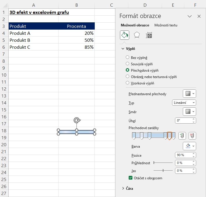 3D efekt v excelovém grafu 7