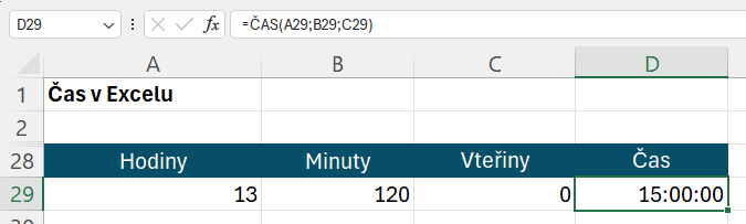 Čas v Excelu 11
