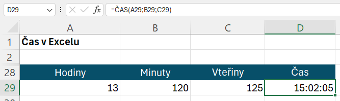 Čas v Excelu 13