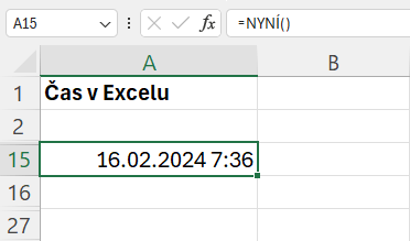 Čas v Excelu 4