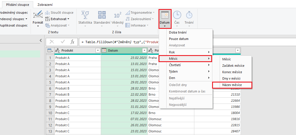 Seskupit podle Power Query 10