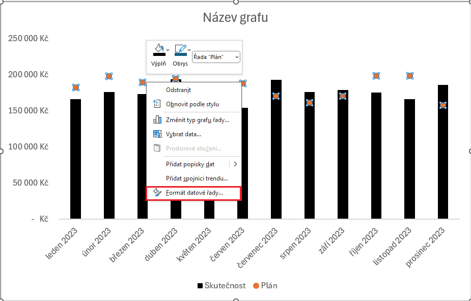 Realita vs plán v excelu 5