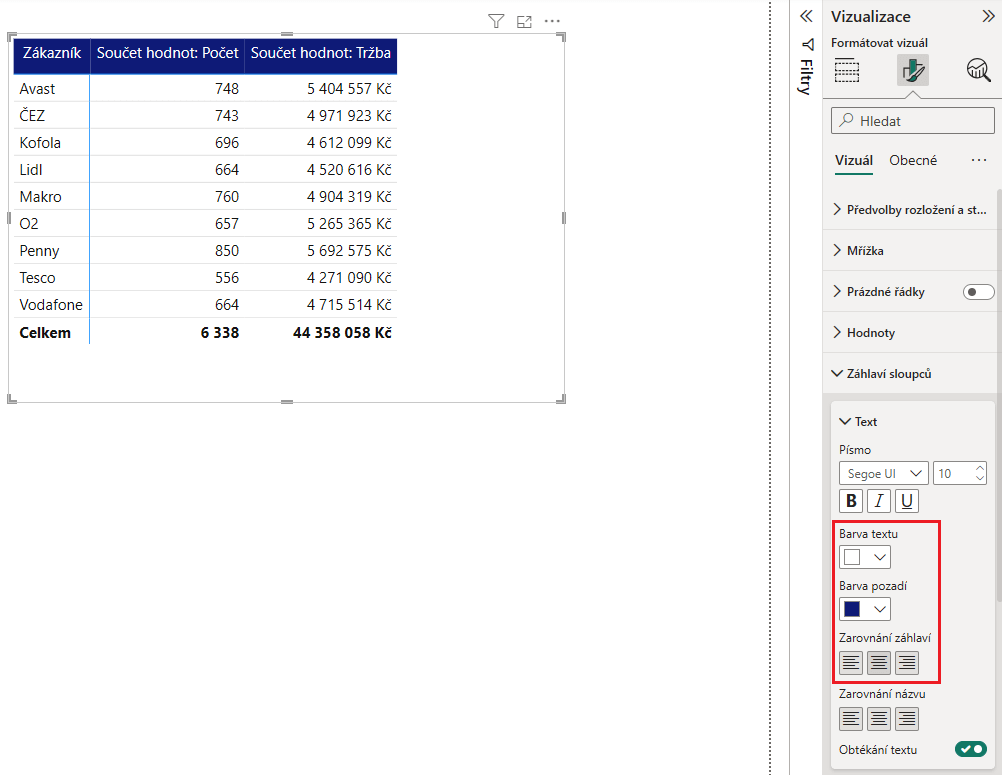 Formátování v Power BI 16